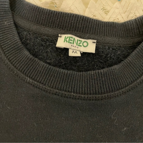 Authentic Kenzo Black Crewneck Graphic Sweatshirt – 3D Abstract Face Size M - Picture 6 of 13